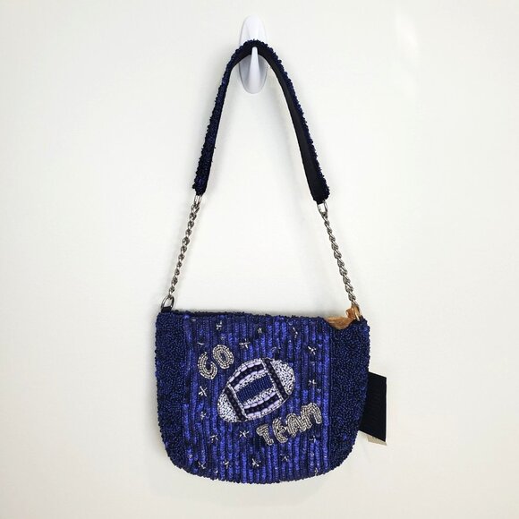 Handmade In India Beaded Viral TJ MAXX Football Go Team Bag Game Day Sports New - Picture 1 of 15